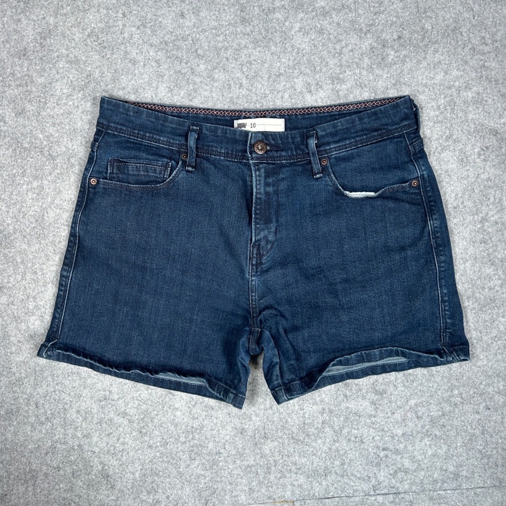 Levis Denim Shorts Womens 10 Dark Blue Mid Rise Stretch Casual Summer Classic